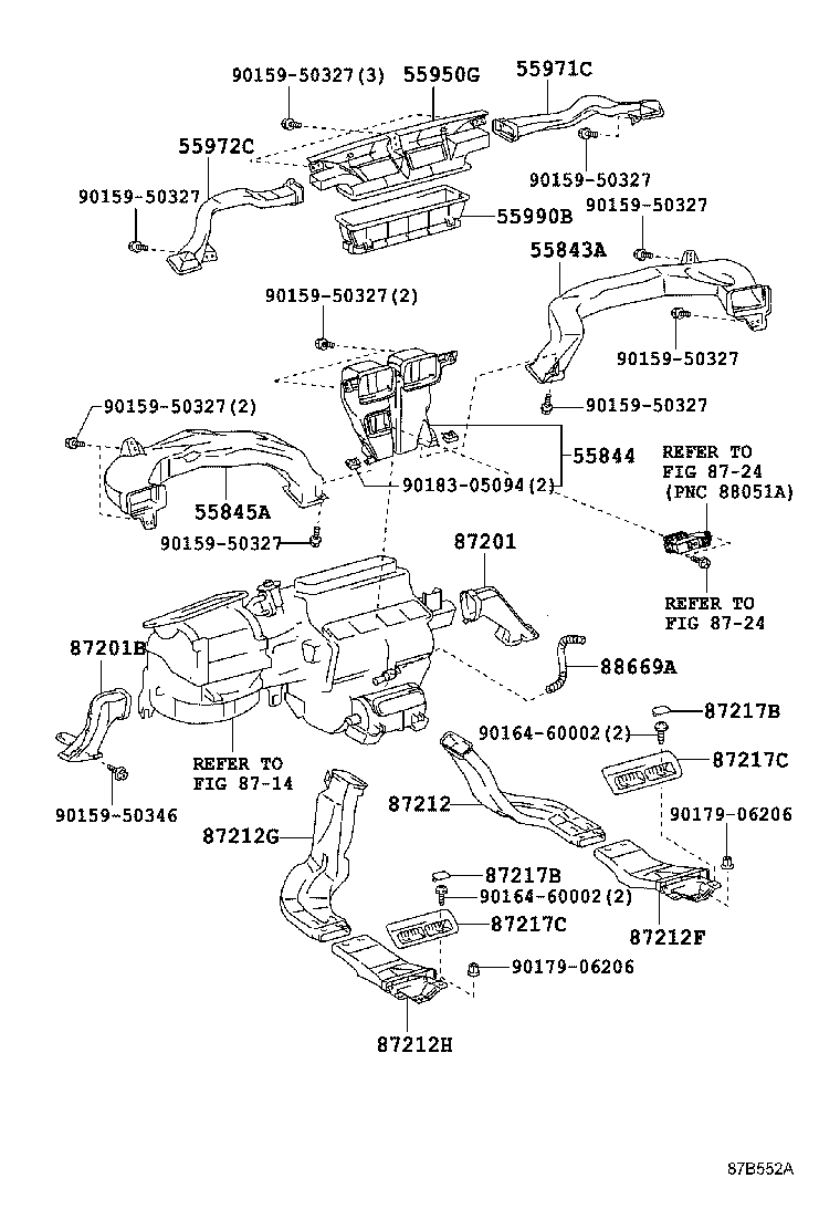 Exploded illustration 87B552A