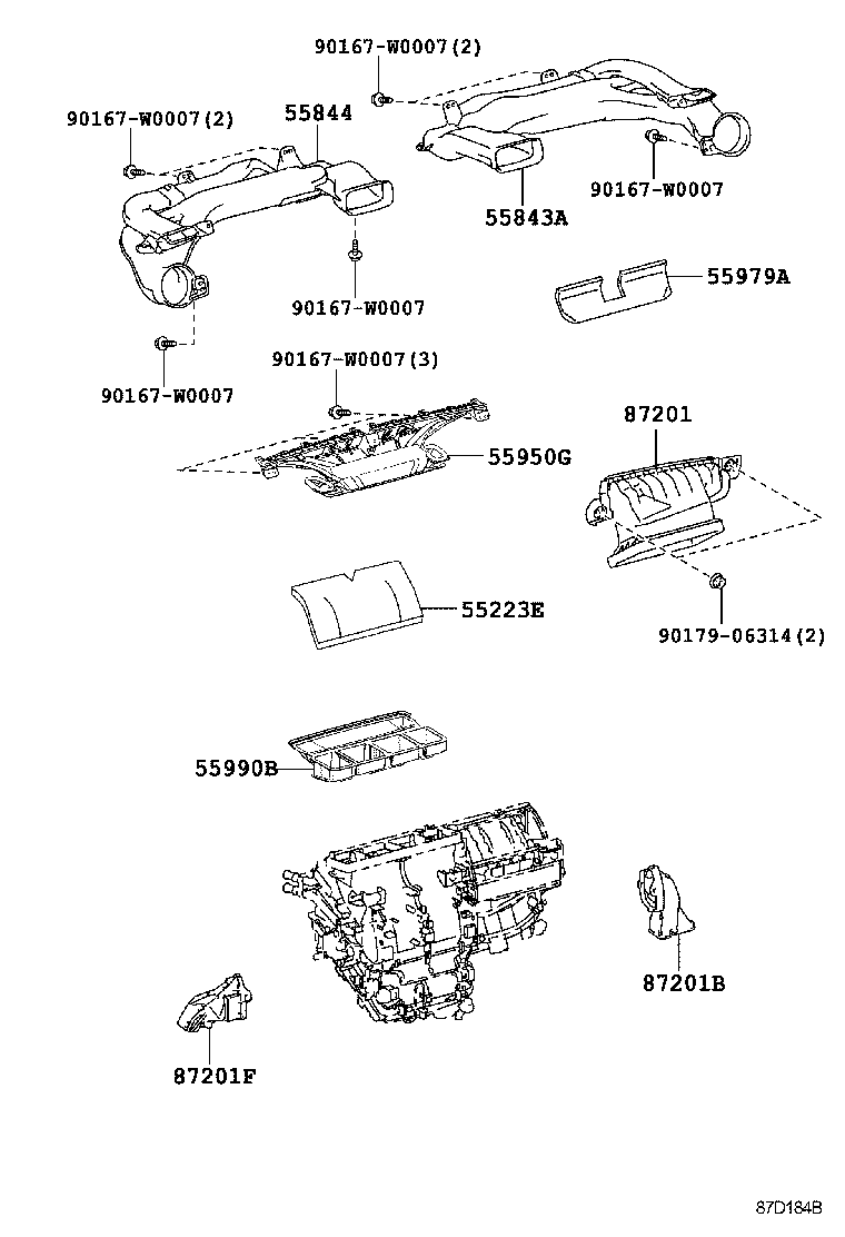 Exploded illustration 87D184B