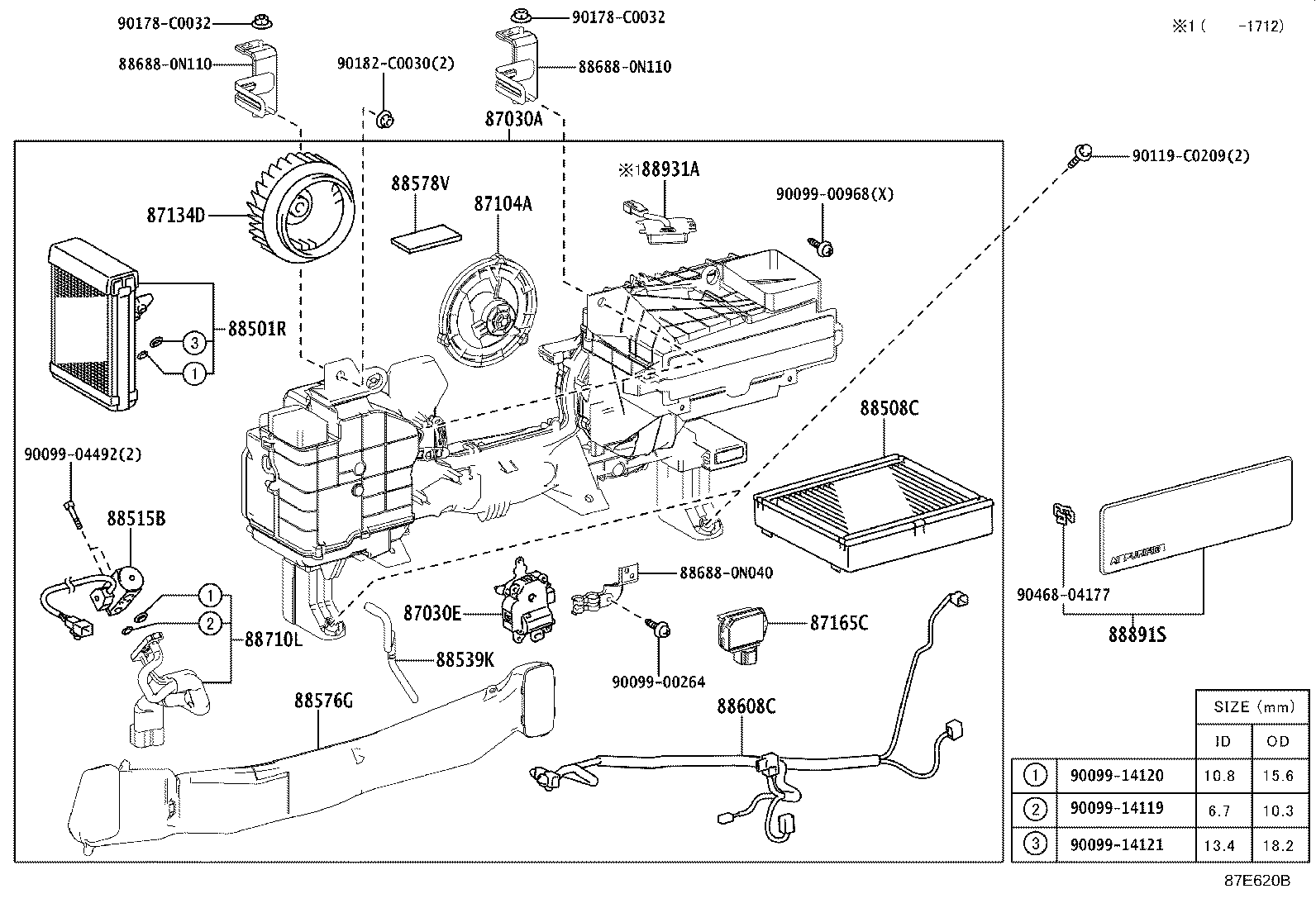 Exploded illustration 87E620B