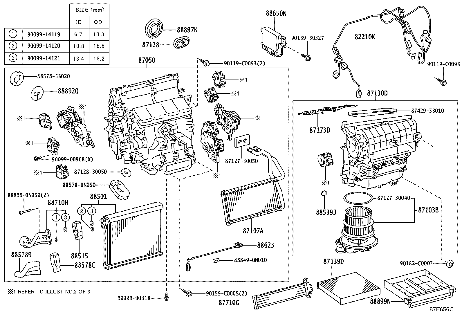 Exploded illustration 87E656C