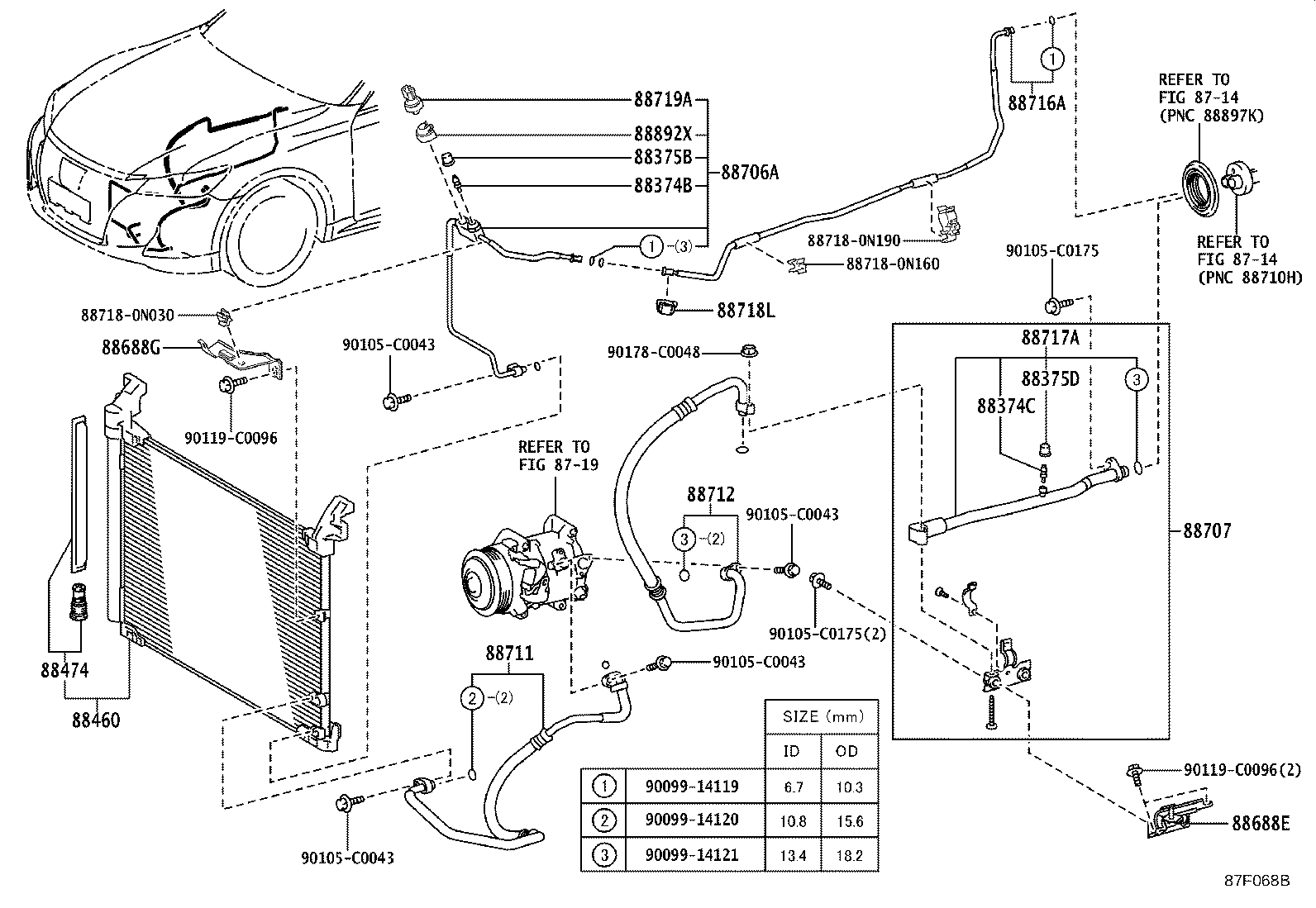 Exploded illustration 87F068B