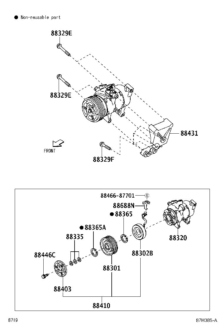 Exploded illustration 87H385A