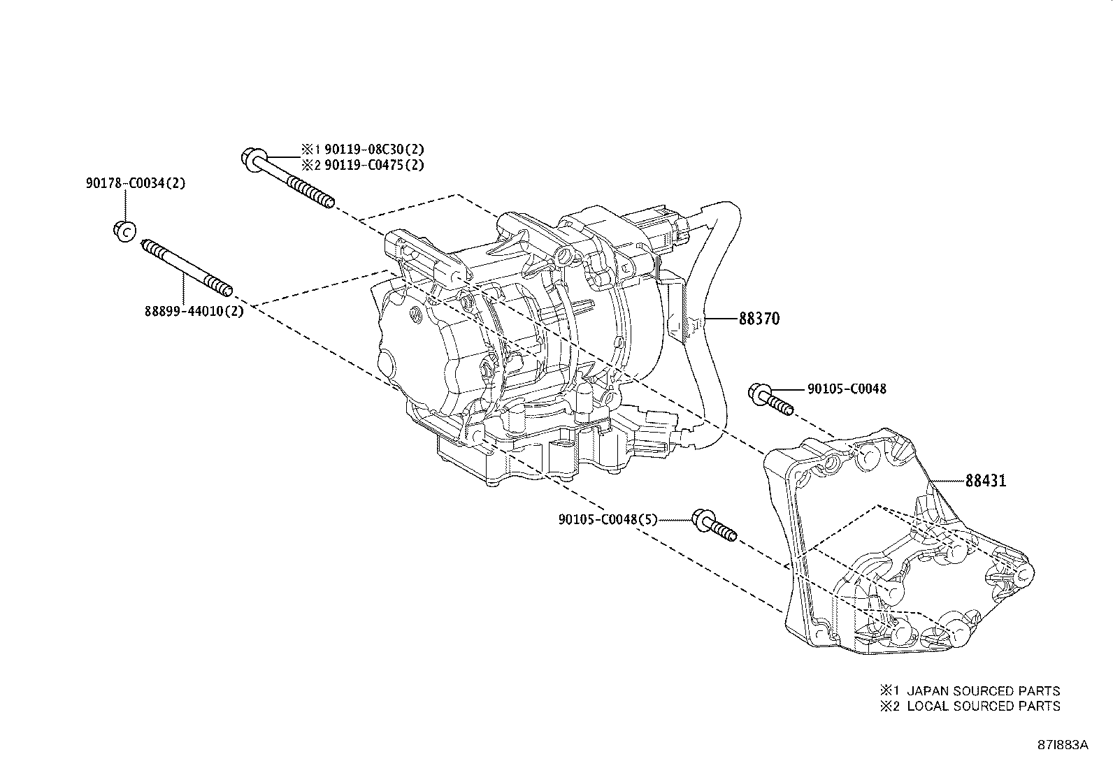 Exploded illustration 87I883A