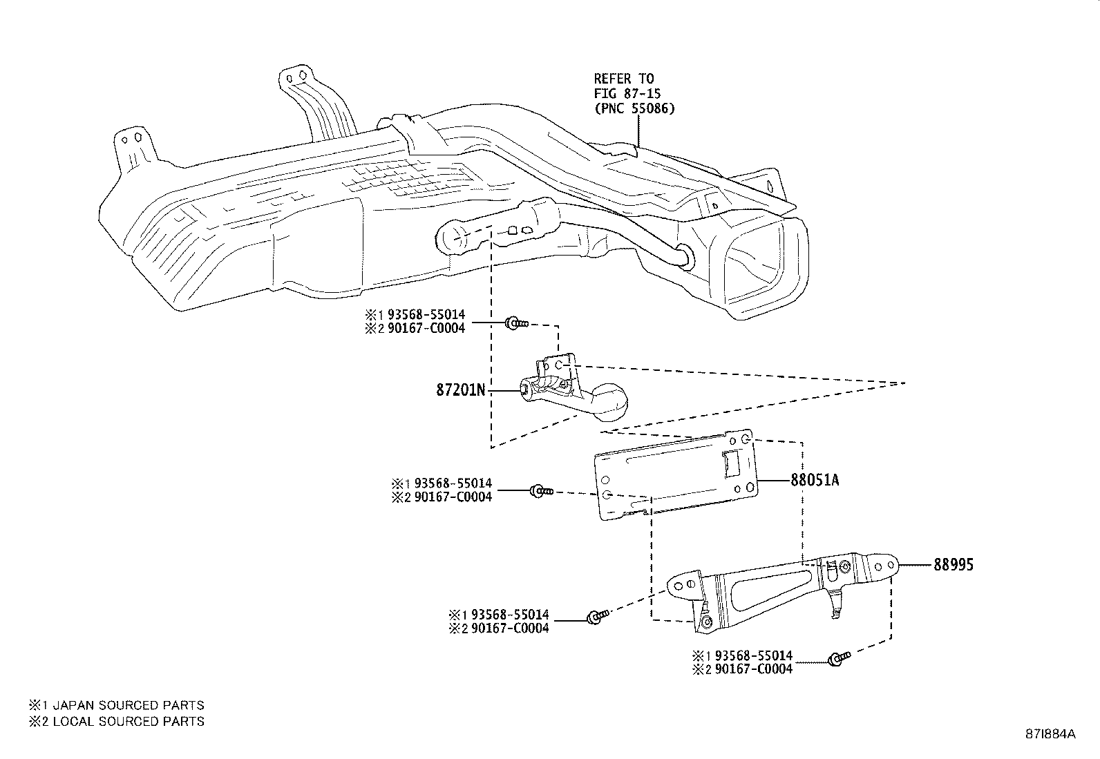 Exploded illustration 87I884A