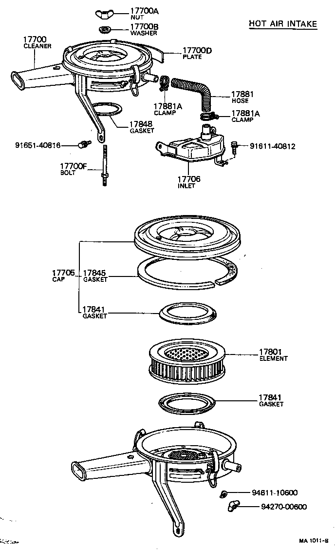 Exploded illustration MA1011B