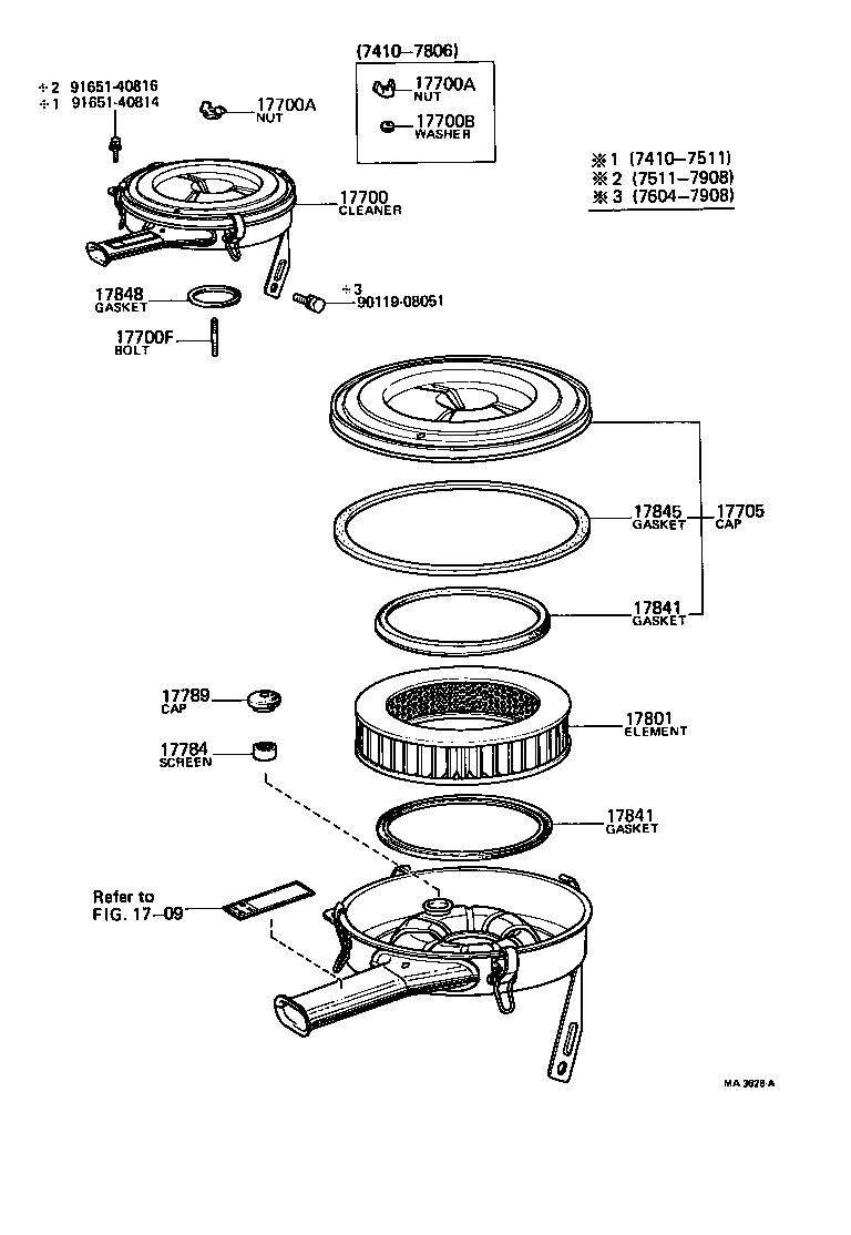 Exploded illustration MA3628A