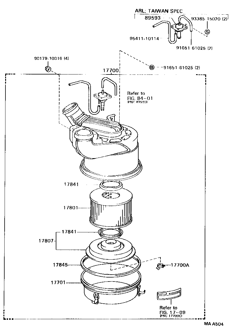 Exploded illustration MAA504