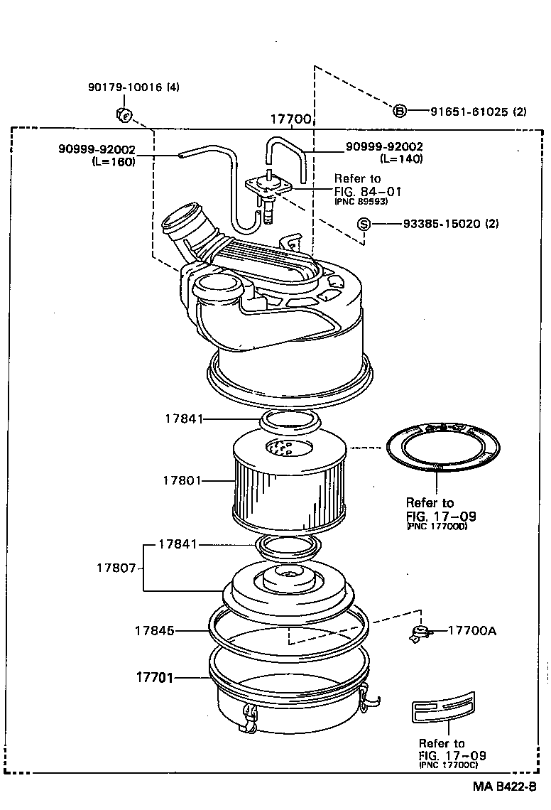 Exploded illustration MAB422B