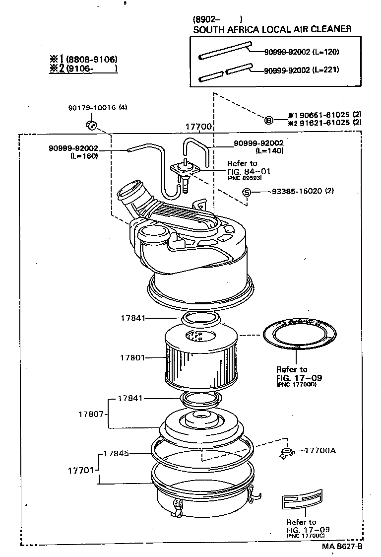 Exploded illustration MAB627B