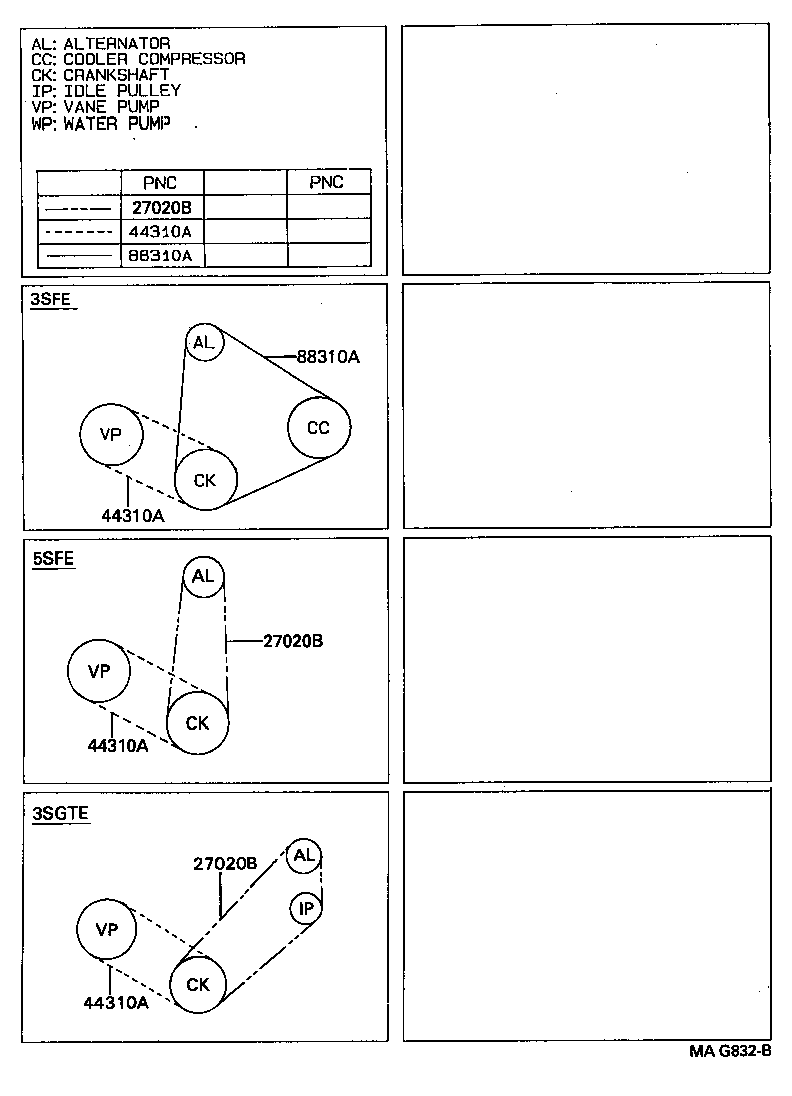Exploded illustration MAG832B