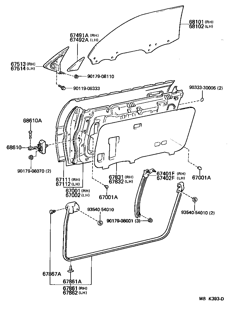 Exploded illustration MBK393D