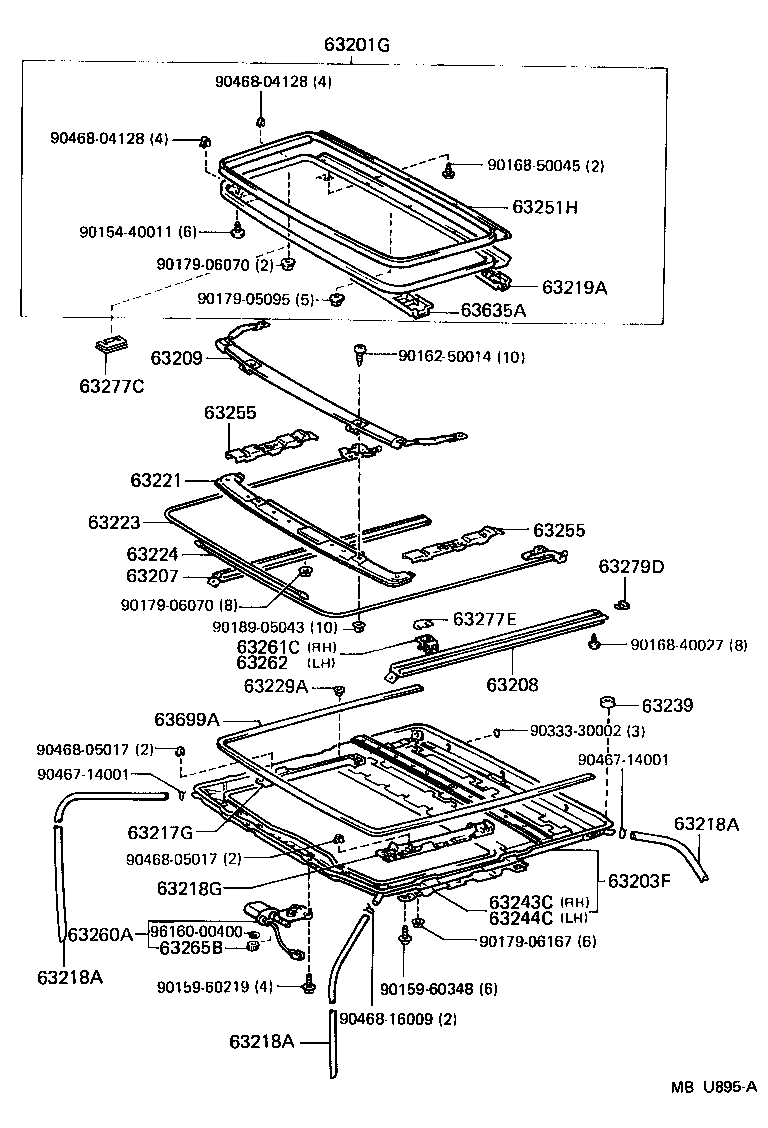 Exploded illustration MBU895A