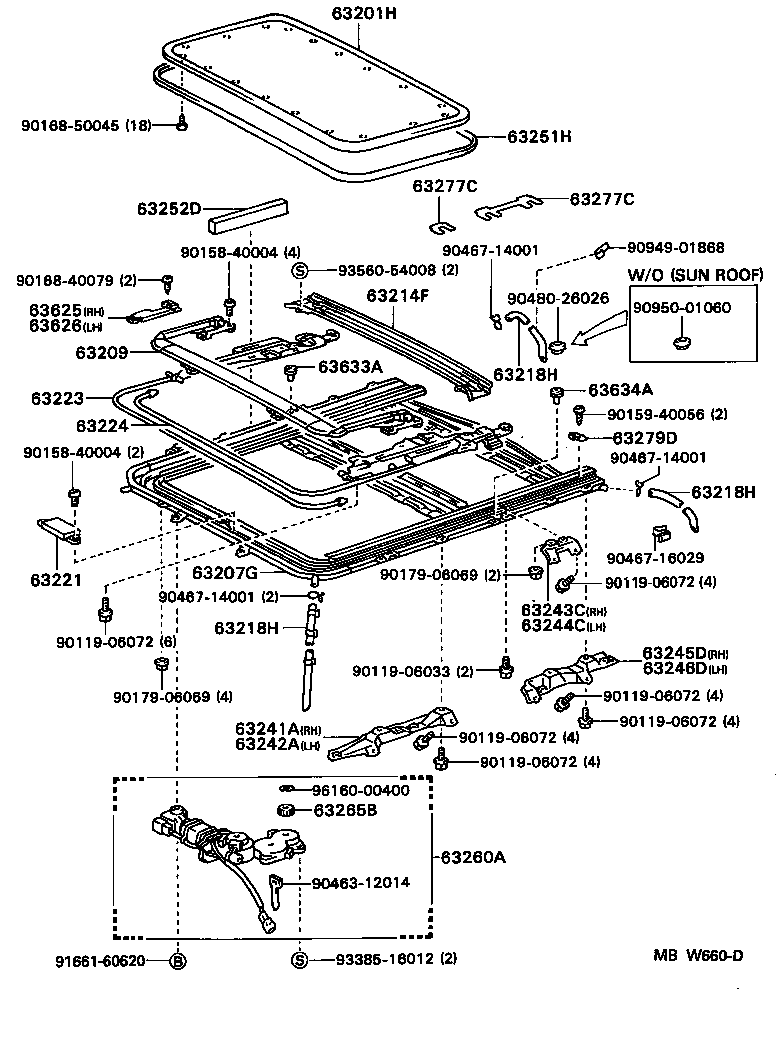 Exploded illustration MBW660D