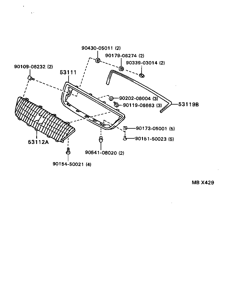 Exploded illustration MBX429