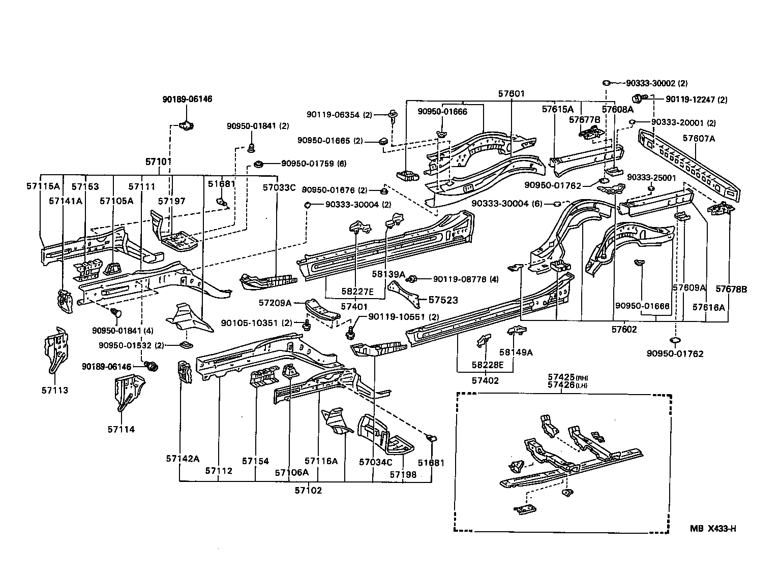 Exploded illustration MBX433H