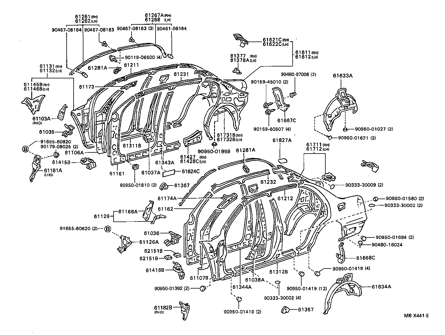 Exploded illustration MBX441E