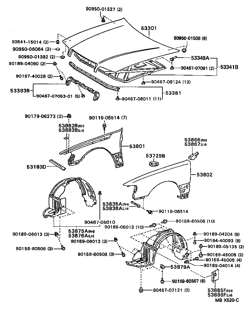 Exploded illustration MBX520C