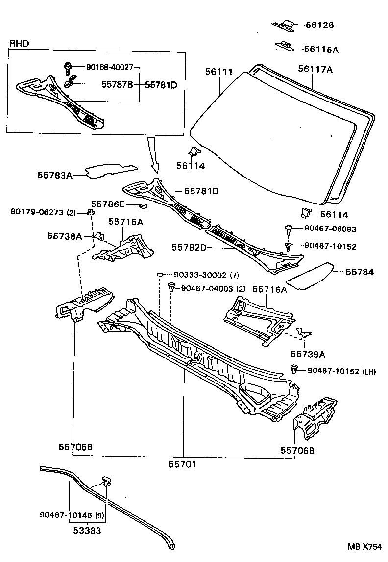 Exploded illustration MBX754