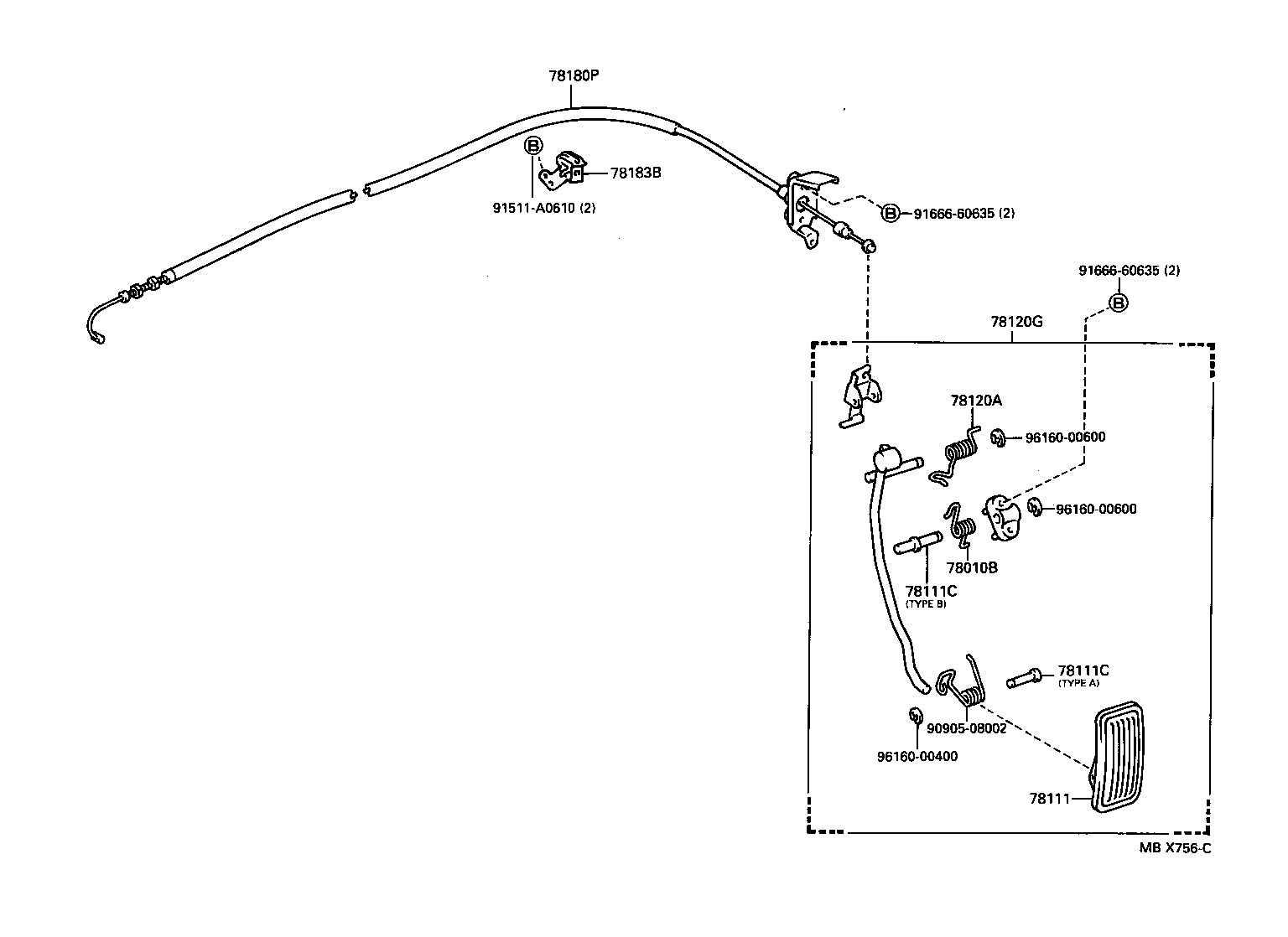 Exploded illustration MBX756C