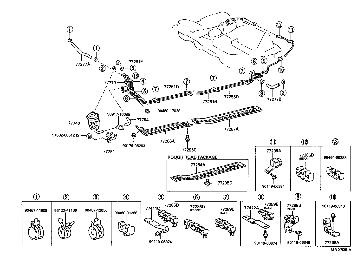 Exploded illustration MBX839A