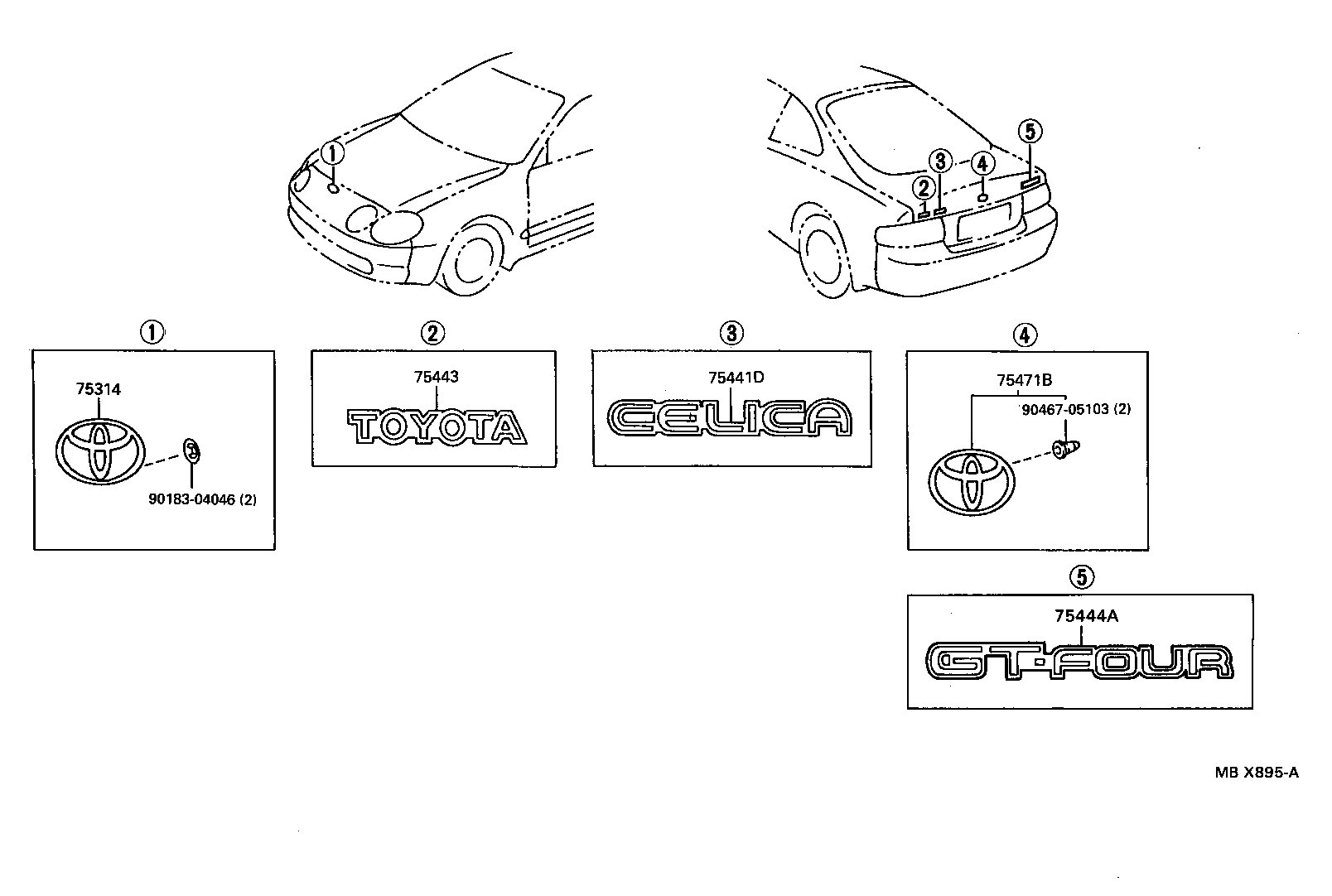 Exploded illustration MBX895A