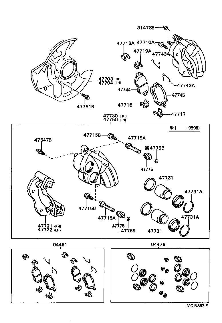 Exploded illustration MCN857E