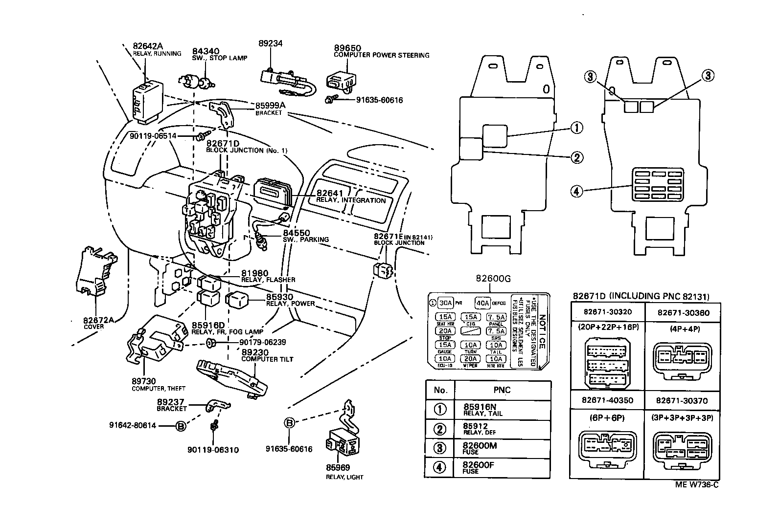 Exploded illustration MEW736C