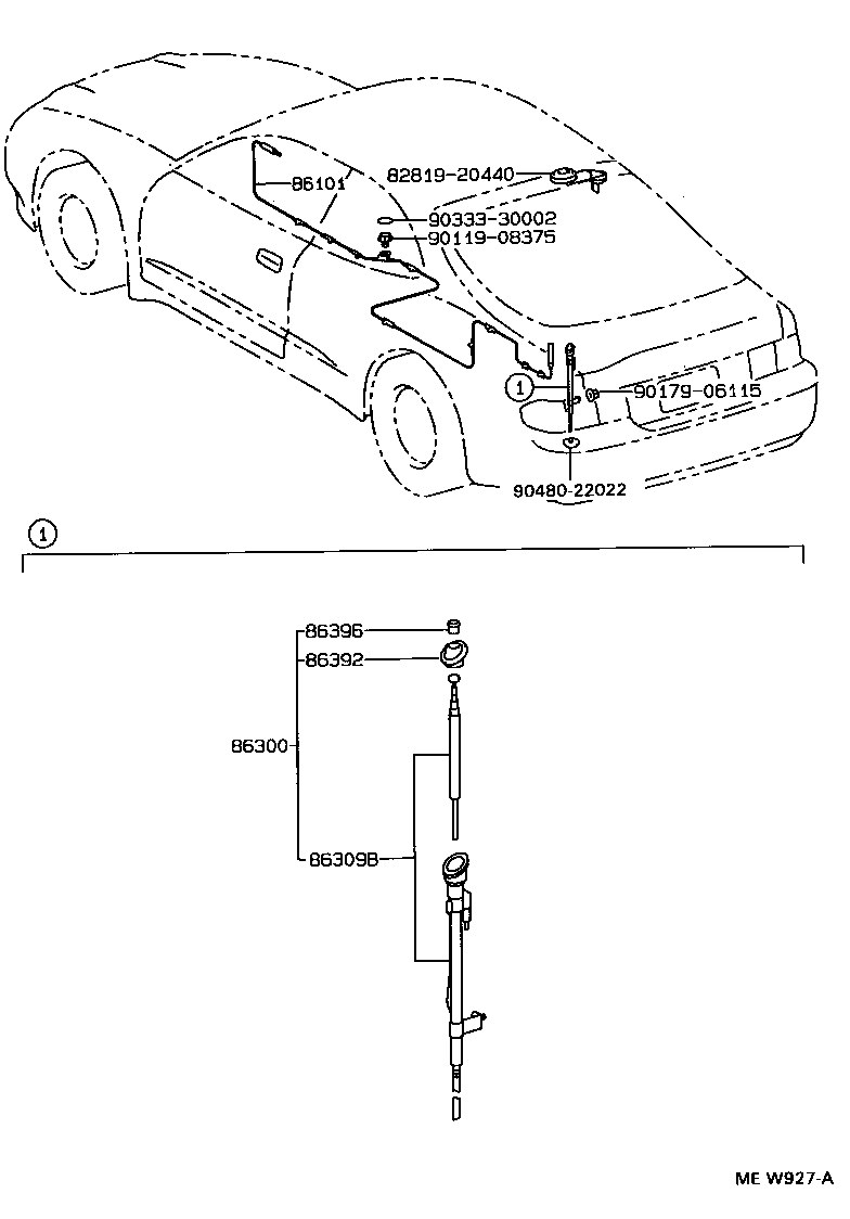 Exploded illustration MEW927A
