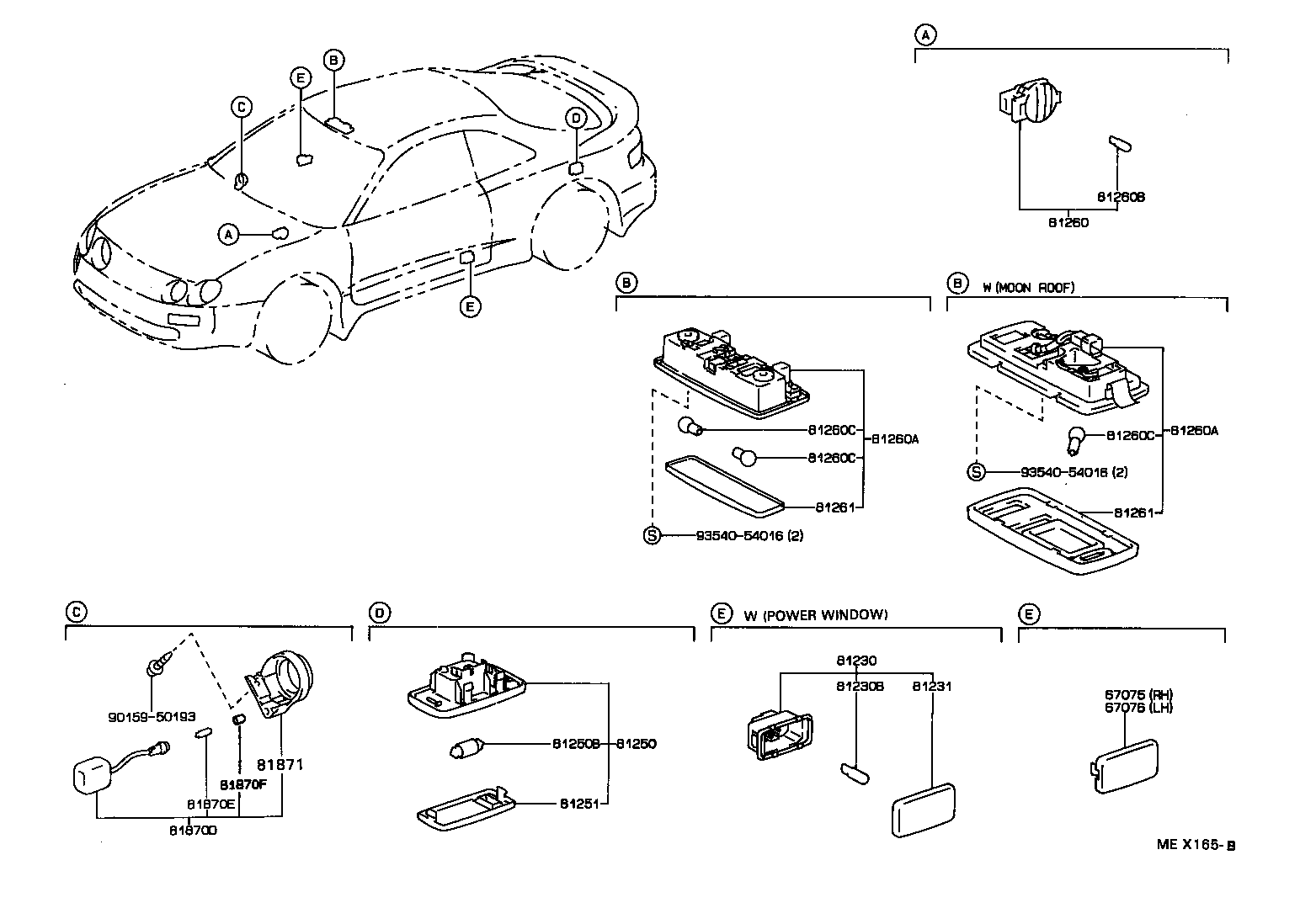 Exploded illustration MEX165B