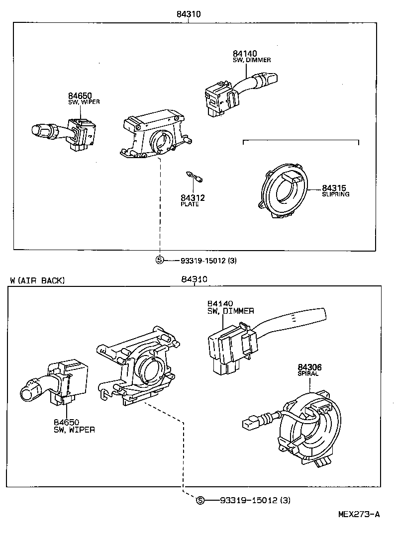 Exploded illustration MEX273A