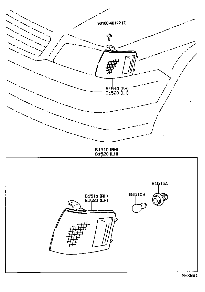 Exploded illustration MEX981