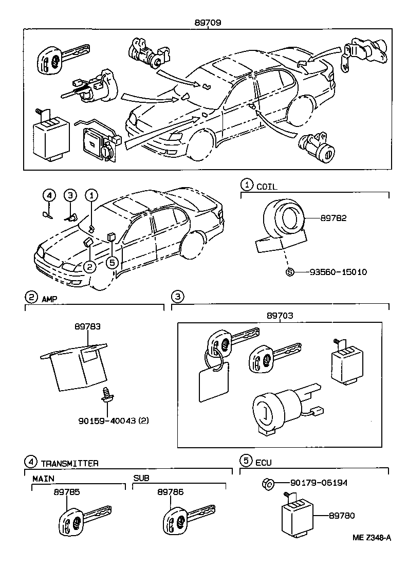 Exploded illustration MEZ348A