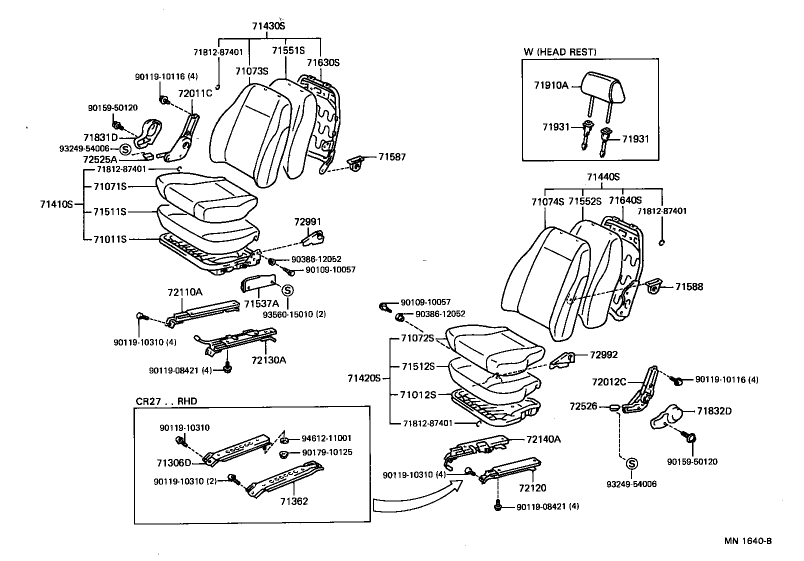 Exploded illustration MN1640B