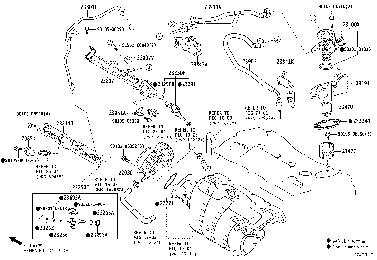 Exploded illustration 22438HC
