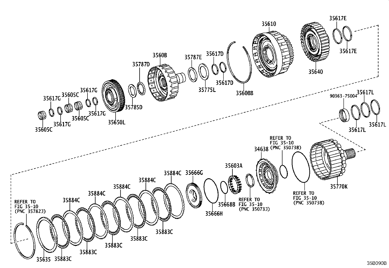Exploded illustration 35B090B