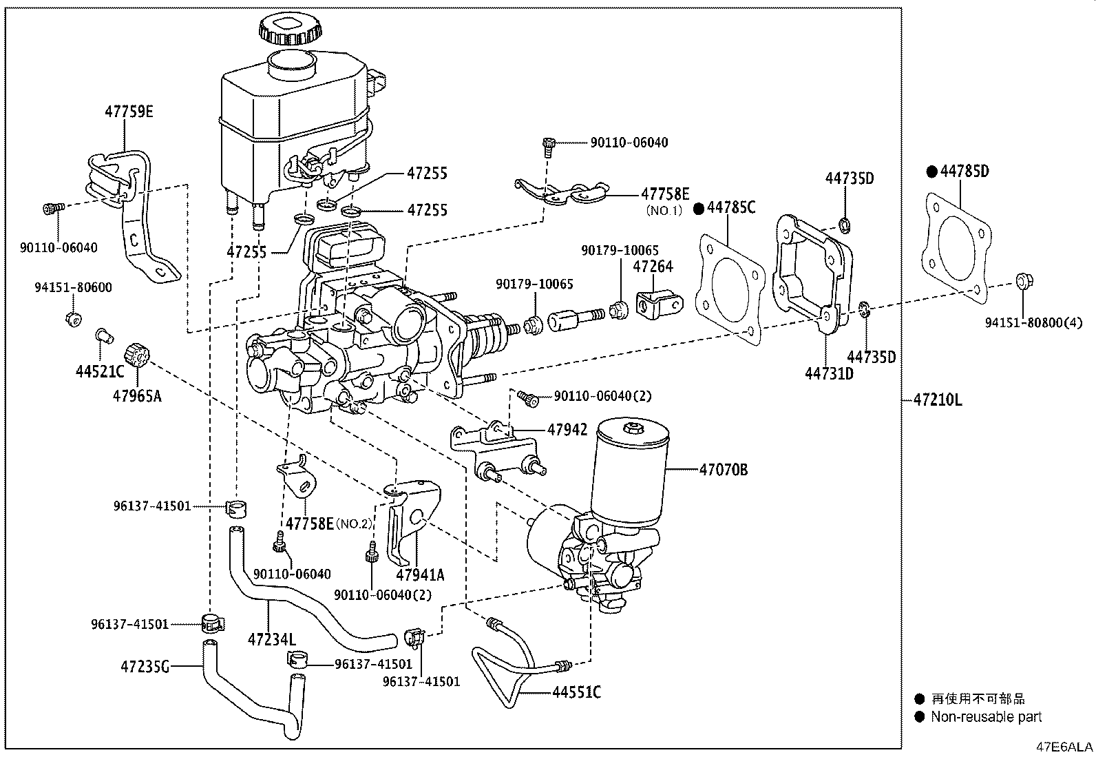 Exploded illustration 47E6ALA