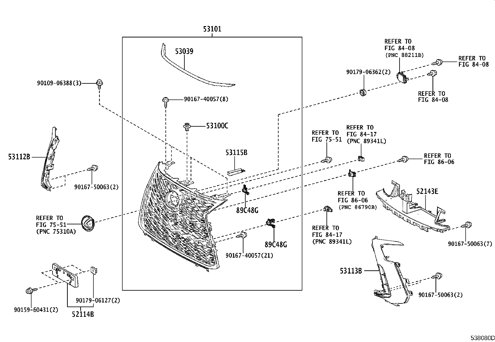 Exploded illustration 538080D