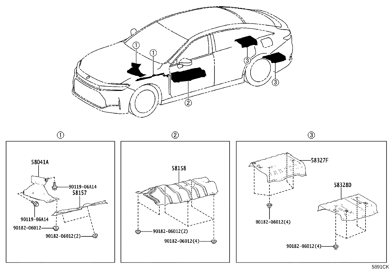 Exploded illustration 5891CK