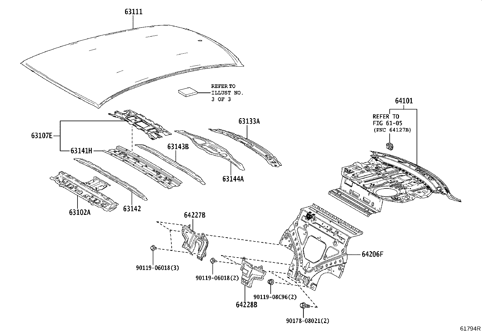 Exploded illustration 61794R