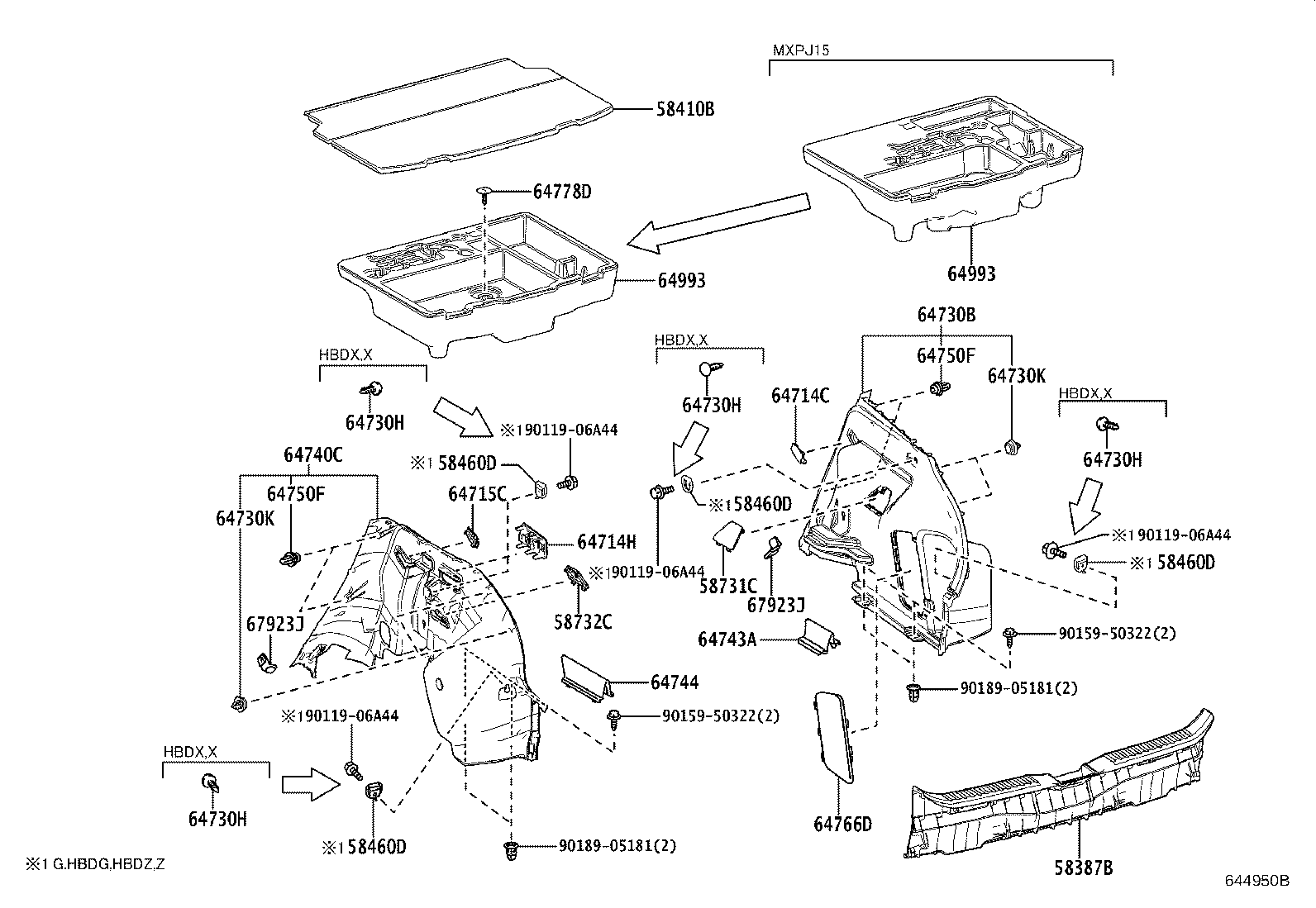 Exploded illustration 644950B