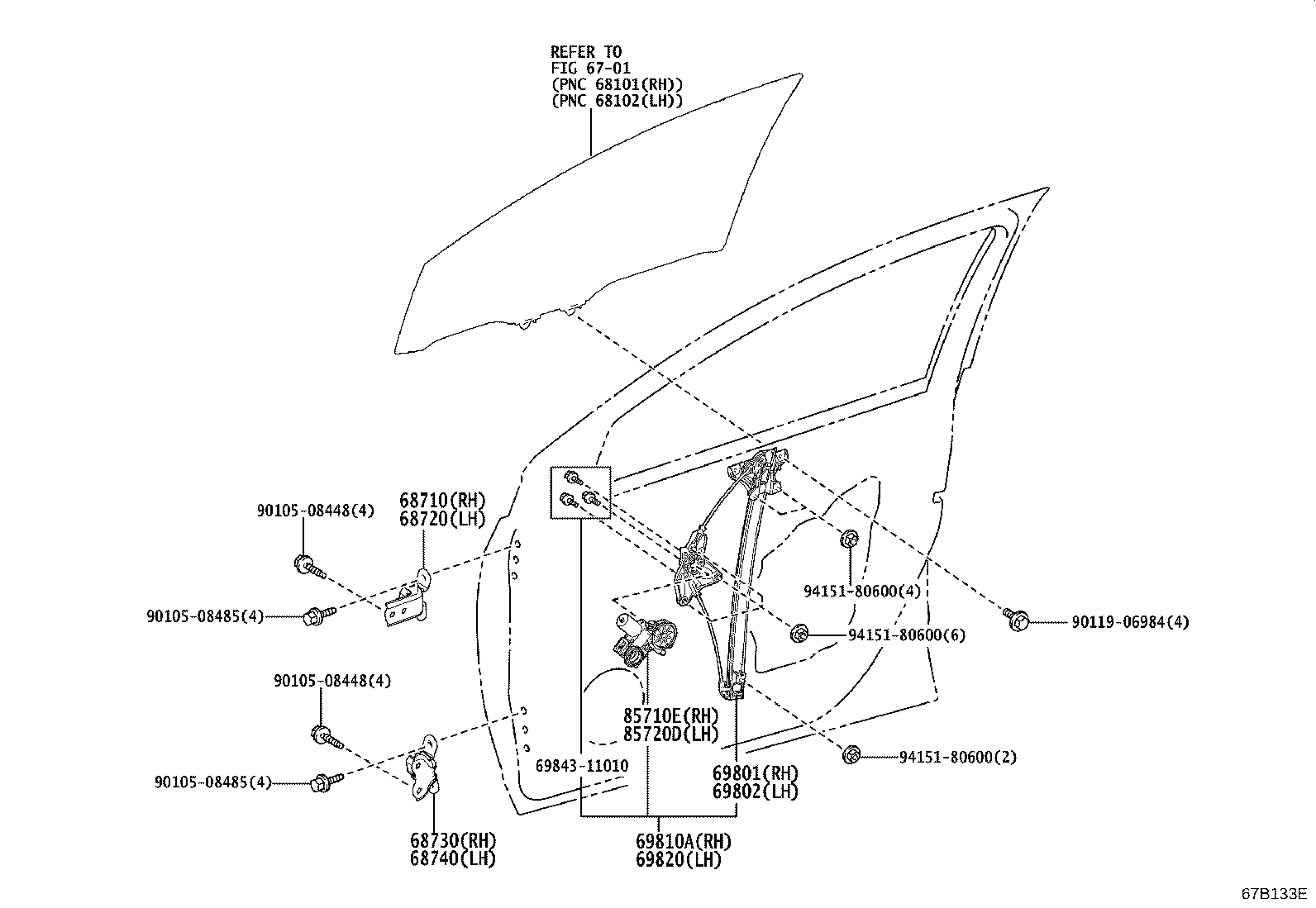Exploded illustration 67B133E