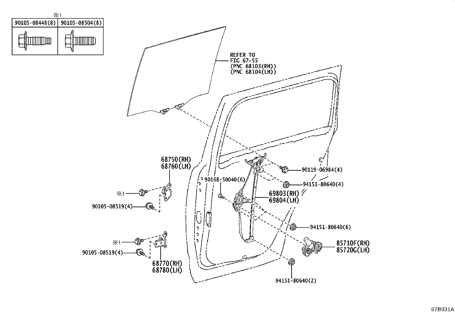 Exploded illustration 67B931A