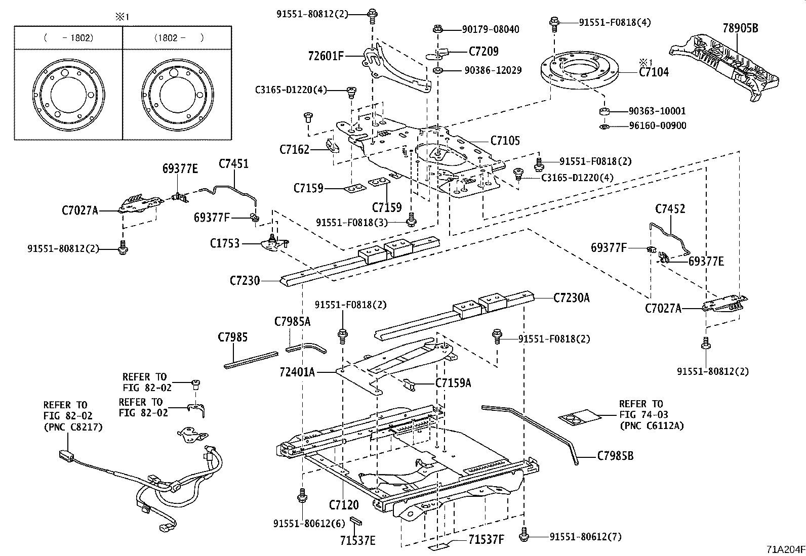 Exploded illustration 71A204F