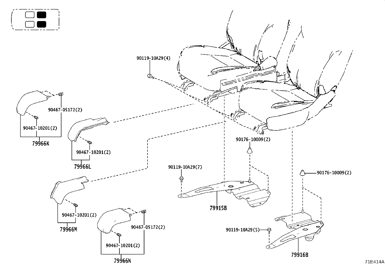 Exploded illustration 71E414A