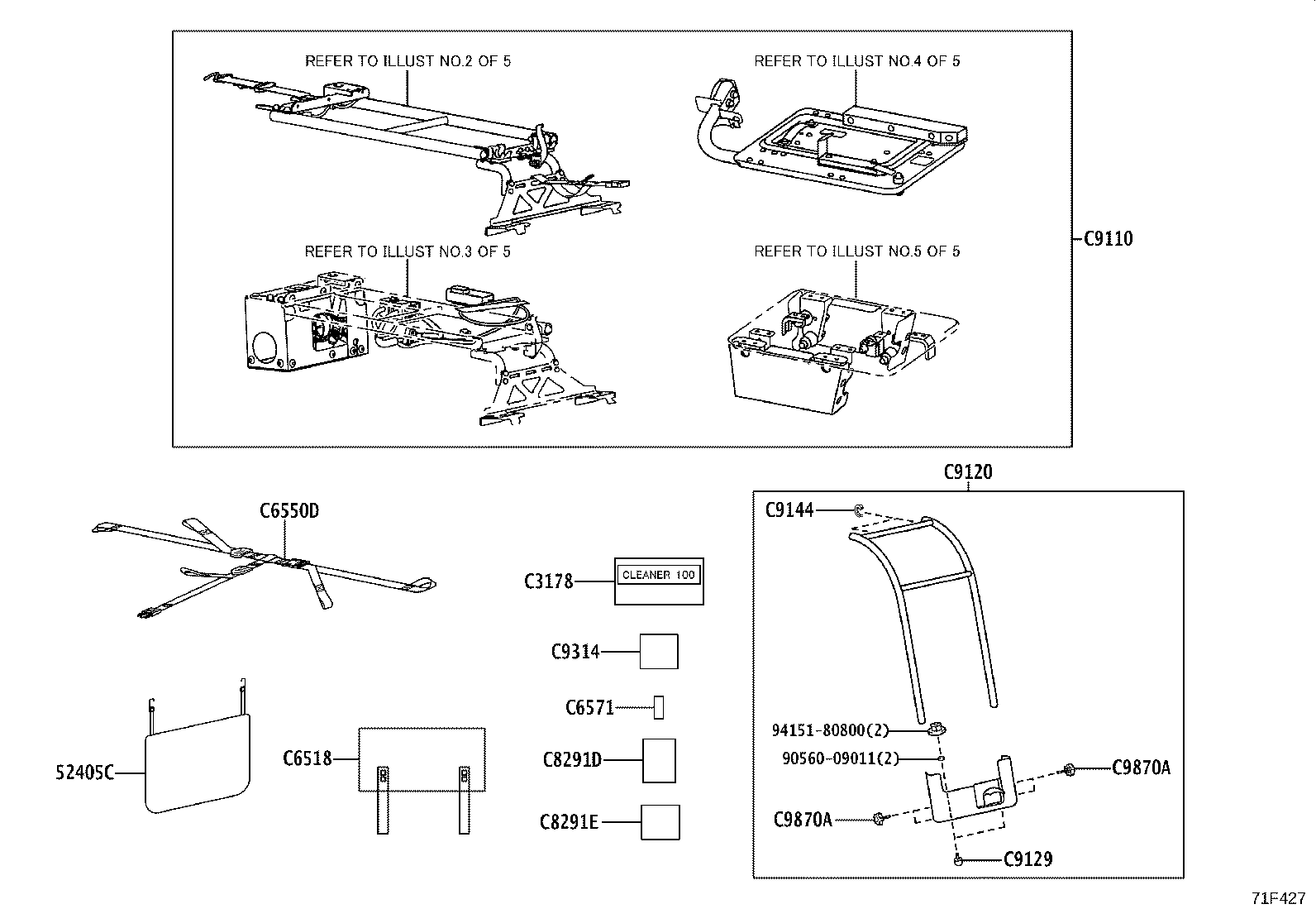 Exploded illustration 71F427