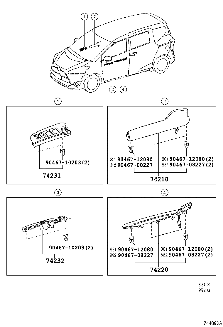 Exploded illustration 744092A