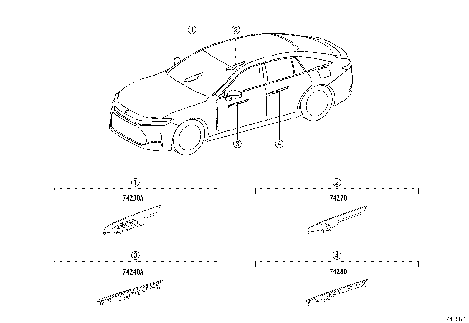 Exploded illustration 74686E