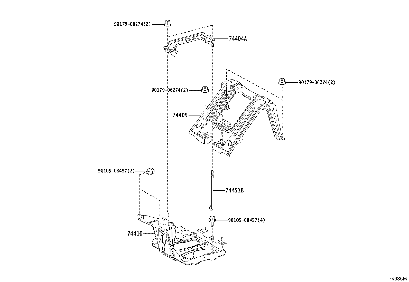 Exploded illustration 74686M