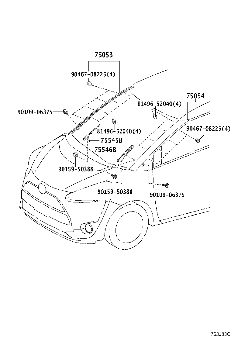 Exploded illustration 753183C