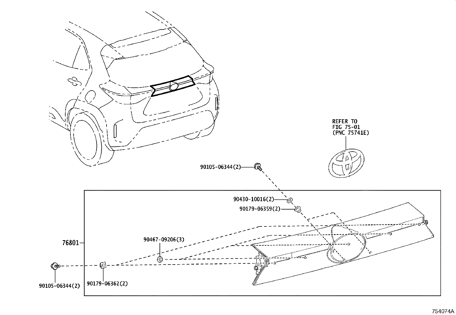 Exploded illustration 754074A